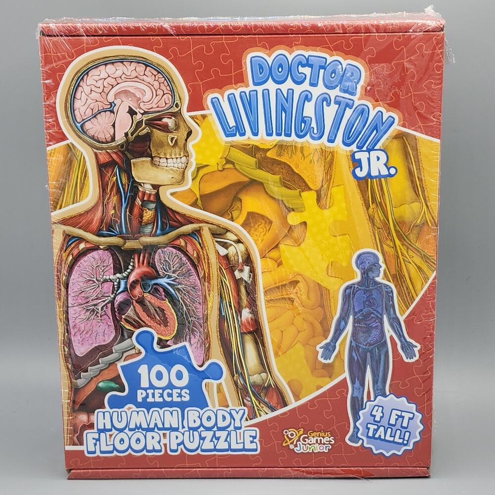Human Anatomy Kids Floor Puzzle Dr. Livingston Jr. 100-Piece Full Body Jigsaw